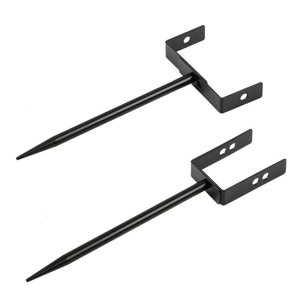 2 Pack Rainwater Downspout Bracket, Heavy Duty Galvanized Iron with Eco-Friendly Coating Adjustable Size Rust Proof Anchors for Pipe Support, Easy to Install (Black)