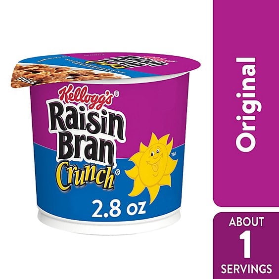 2 Pack Raisin Bran Crunch Breakfast Cereal Cup Fiber Cereal Original - 2.8 Oz