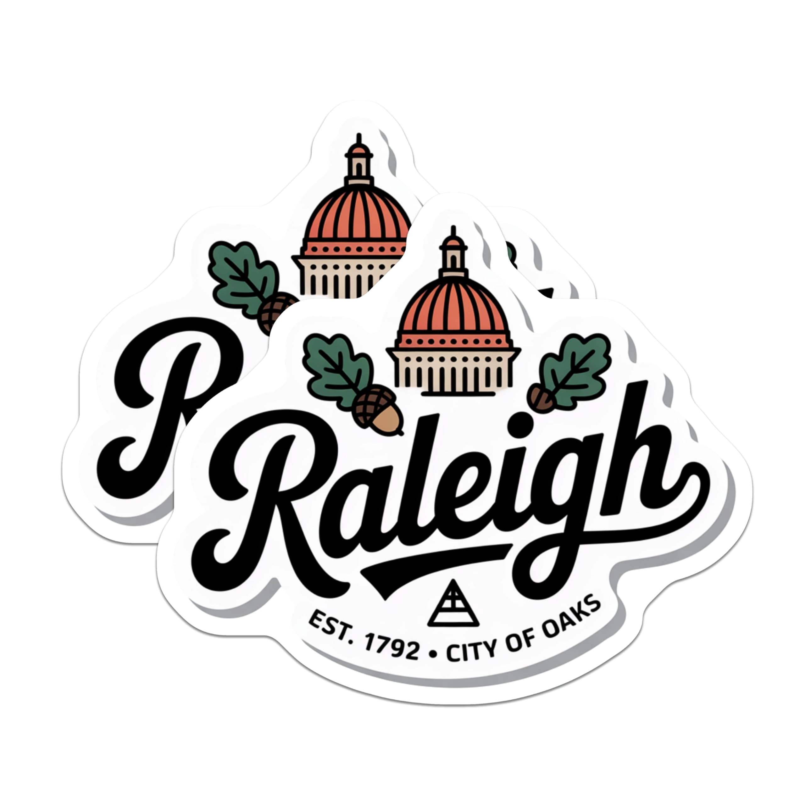 (2 Pack) Raleigh North Carolina Stickers - City of Oaks - NC State ...