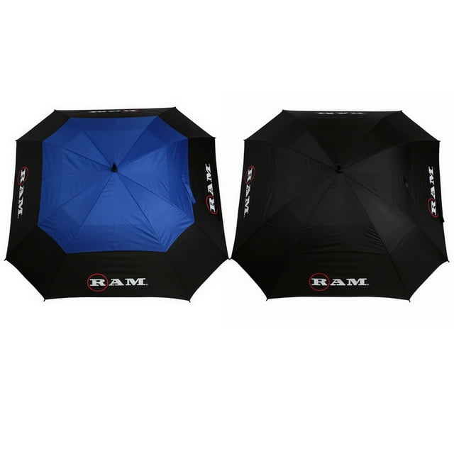 2 Pack Ram FX Tour Premium 64" Extra Large Square Golf Umbrellas Black/Red