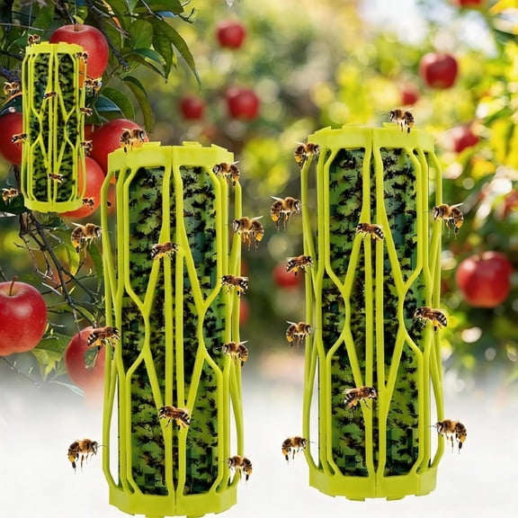 2 Pack Ranch Fly Traps Outdoor Hanging, Trap Wasp Carpenter Bee for Outside, Catcher Killer Hunter Hornet, Gnat, Mosquito, Flying Insect