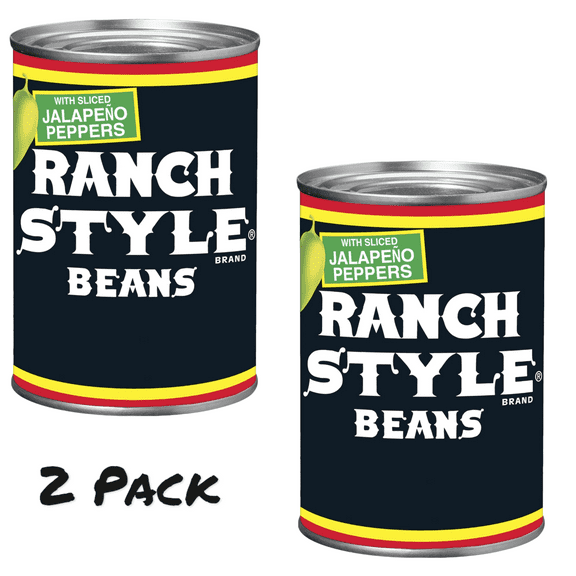 ( 2 Pack ) Ranch Style Beans With Sliced Jalapeno Peppers, Canned Beans, 15 oz.