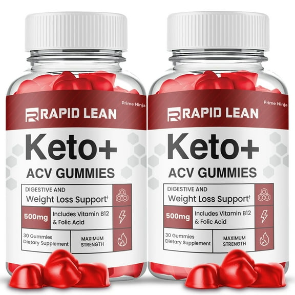 (2 Pack) Rapid Lean Keto ACV Gummies, Apple Cider Vinegar, Max Strength, 2-Month Supply Dietary Supplement, Made in USA.