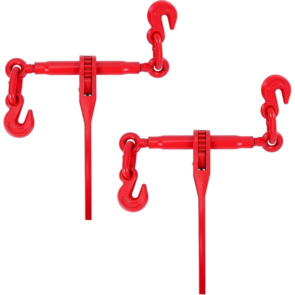 2 Pack Ratchet Chain Binder 2600 lbs Safe Working Load for 1/4 in-5/16 In Grade 70 Transport Chains with Grab Hooks