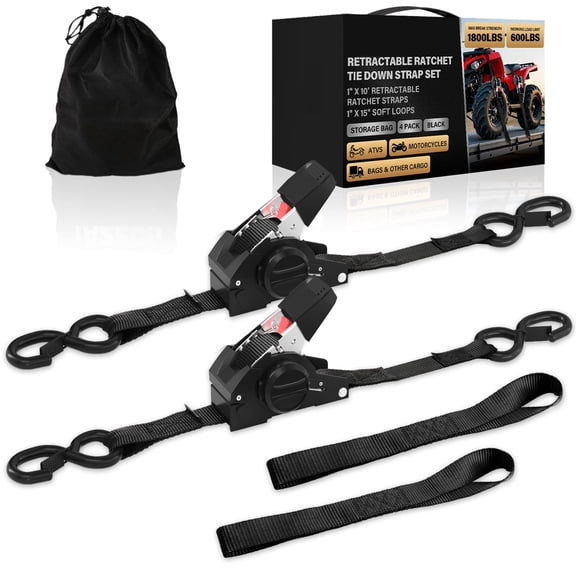 UNTIMATY 2 Pack Ratchet Straps with Hook Cargo Straps Heavy Duty Tie Down Straps with Hook, 1800 lb Break Strength