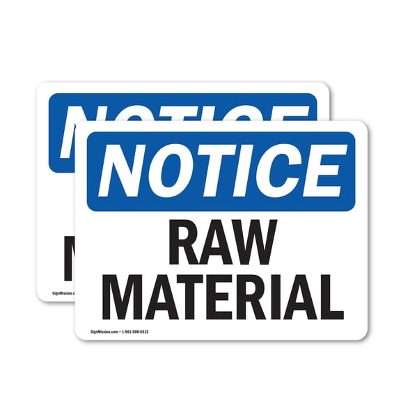 (2 Pack) Raw Material OSHA Notice Sign 5 Inch X 3.5 Inch Vinyl Label Decal Sticker Weather Resistant, UV Protected for Workplace, Business, and Construction Site, Made in the USA