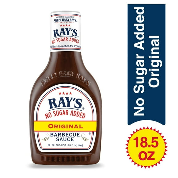( 2 Pack ) Ray's Sweet Baby No Sugar Added Original Barbecue Sauce, 18.5 oz