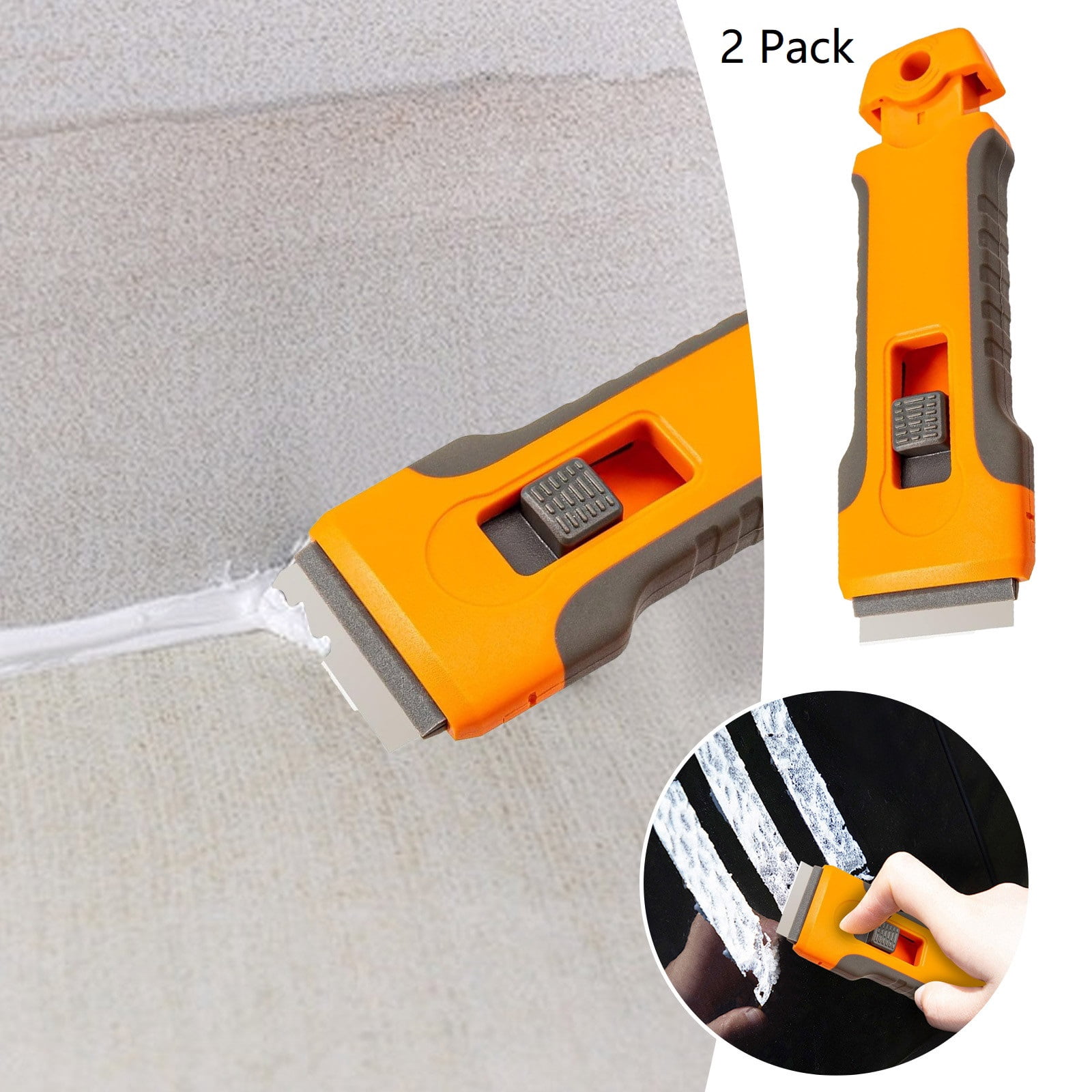 MulWark 8-Pack Razor Scraper Tool Set - With Plastic & Metal Blades For Cleaning