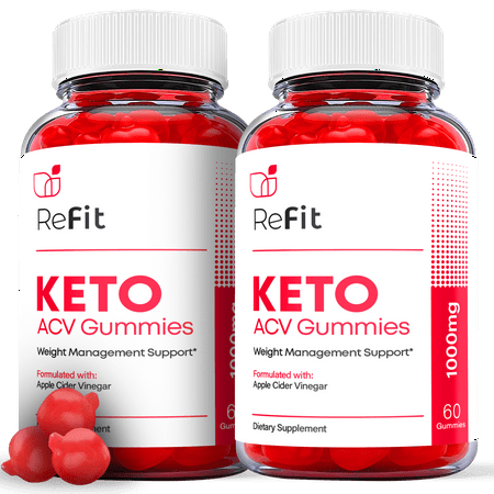 (2 Pack) ReFit Keto ACV Gummies - Supplement for Weight Loss - Energy & Focus Boosting Dietary Supplements for Weight Management & Metabolism - Fat Burn - 120 Gummies