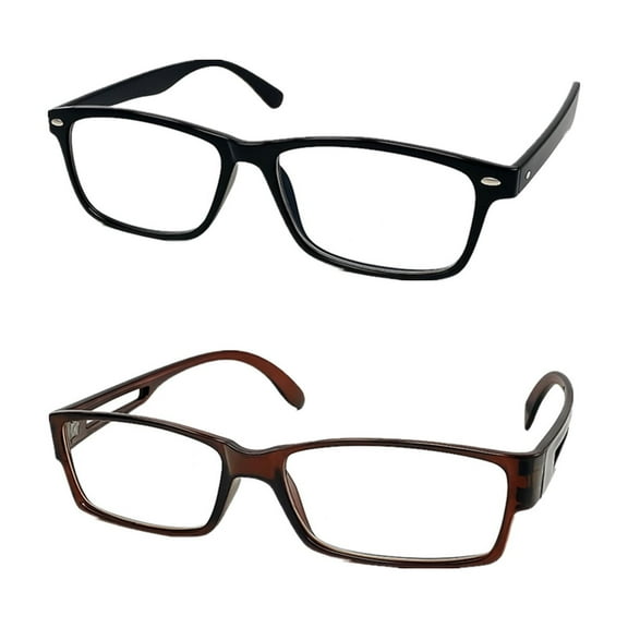 2 Pack Reading Glasses Men Women Unisex Readers Square Rectangle Frame +1.75