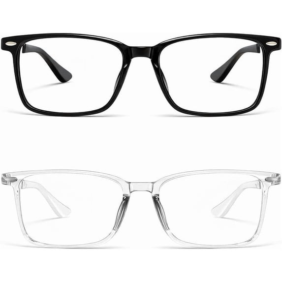 2 Pack Reading Glasses for Men Women, Square Computer Eyewear for Screen Work Gaming