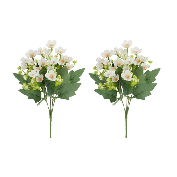 2-Pack Realistic Artificial Blossom Flowers | Wedding & Home Decor Props | Faux Floral Arrangement Centerpieces for Table & Event Decoration