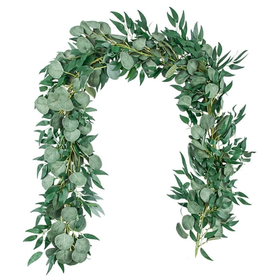 2 Pack Realistic Artificial Eucalyptus Vines,Decorative Hanging Vines for Home Holiday Outdoor Gardens and Party Scene Decoration