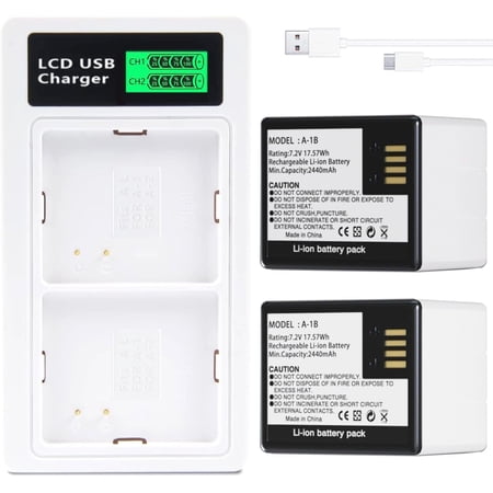 2 Pack Rechargeable Batteries Compatible with Arlo Pro Arlo Pro 2 VMA4400, and Dual LCD Charger for Arlo Pro/ Pro 2/ Security Light Batteries