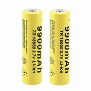 2 Pack Rechargeable Battery 3.7V 9900mAh Large Capacity Lithium Batteries for Flashlight, RC toys, Doorbells