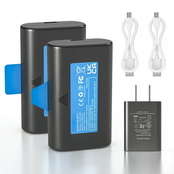 2-Pack Rechargeable Battery for SimpliSafe Wireless Outdoor Security Cameras SSCAM-BAT11 SCM301 CMOB1 CM0B1,Upgraded 7000mAh Replacement Batteries, Includes 2 Charging Cables & USB Wall Plug