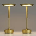 thumbnail image 1 of 2 Pack Rechargeable Cordless Table Lamps, Portable 5000mAh Battery Table Light, 3 Color Stepless Dimming LED Table Light with Memory Function, for Outdoor/Dinner/Patio/Restaurant.(Gold), 1 of 7
