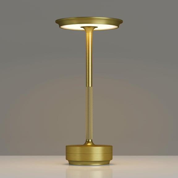 2 Pack Rechargeable Cordless Table Lamps, Portable 5000mAh Battery Table Light, 3 Color Stepless Dimming LED Table Light with Memory Function, for Outdoor/Dinner/Patio/Restaurant.(Gold)