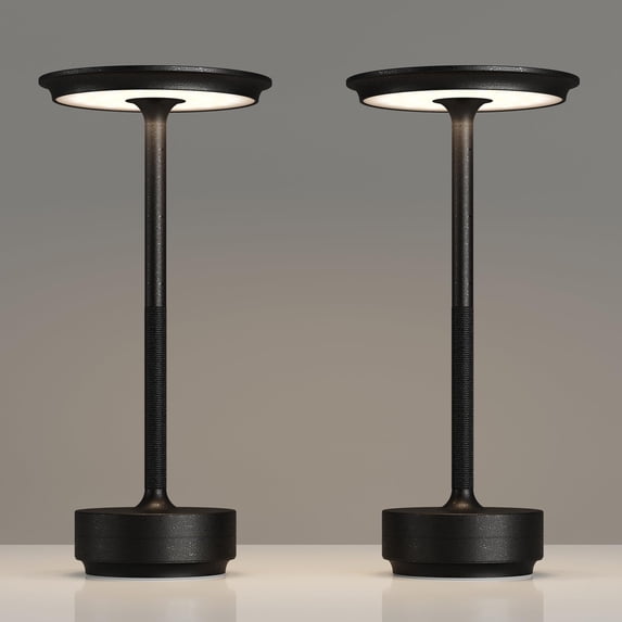 2 Pack Rechargeable Cordless Table Lamps, Portable 5000mAh Battery Table Light, 3 Color Stepless Dimming LED Table Light with Memory Function, for Outdoor/Dinner/Patio/Restaurant.(Gold)