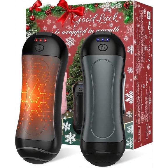 2 Pack Rechargeable Hand Warmers, 6000mAh Portable Electric Pocket Heaters with AI Smart Chips for 20+ Hrs Safe Heat. 3 - Level Adjustable Warmth, Ideal for Christmas Gift, Outdoor Activities