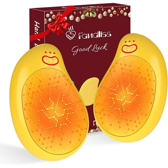 2 Pack Rechargeable Hand Warmers - 8000mAh Portable USB Pocket Heaters with AI Smart Chip, 10+Hrs Safe Heat | Yellow Electric Hand Warmers for Outdoor, Hunting, Camping - Ideal Christmas gift