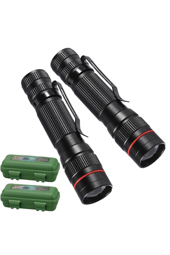 2 Pack Rechargeable LED Flashlights , High Lumens Super Bright Mini Pocket Flash Light, EDC Portable Pen Light with Clip, Compact Keychain Flashlights for Camping, Emergencies, Home Use