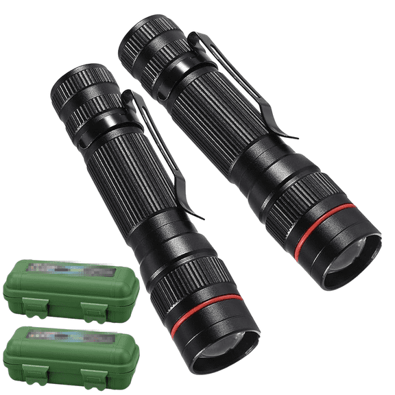 2 Pack Rechargeable LED Flashlights , High Lumens Super Bright Mini Pocket Flash Light, EDC Portable Pen Light with Clip, Compact Keychain Flashlights for Camping, Emergencies, Home Use