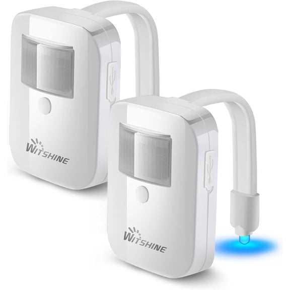 2 Pack Rechargeable Motion Sensor Toilet Night Light, 16 Color LED Bathroom Bowl Lamp, Funny Novelty Gadget Gift for Adults, Men, Dad, Boys & Kids