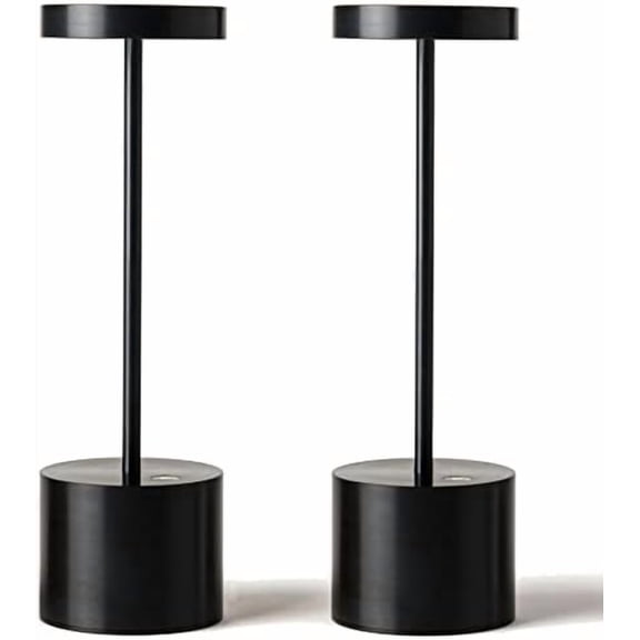 2 Pack Rechargeable Table Lamp, LED Cordless Table Lamp,5000mAh Battery Operated Portable Table Light,Dimming for Restaurant/Patio/Outdoor(Black)