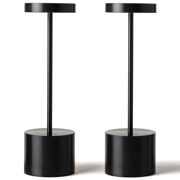 2 Pack Rechargeable Table Lamp, LED Cordless Table Lamp,5000mAh Battery Operated Portable Table Light,Dimming for Restaurant/Patio/Outdoor(Black)