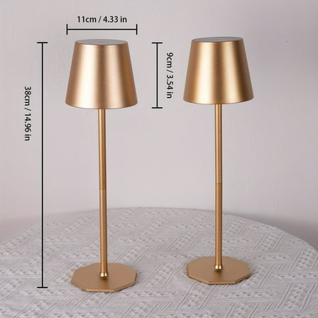 2 Pack Rechargeable Table Lamps Cordless Table Lights - 6000mAh Battery Operated Touch Night Light Lamp Wireless Portable Desk Lamp For Table Restaurant Bedroom Patio(Golden/Black)