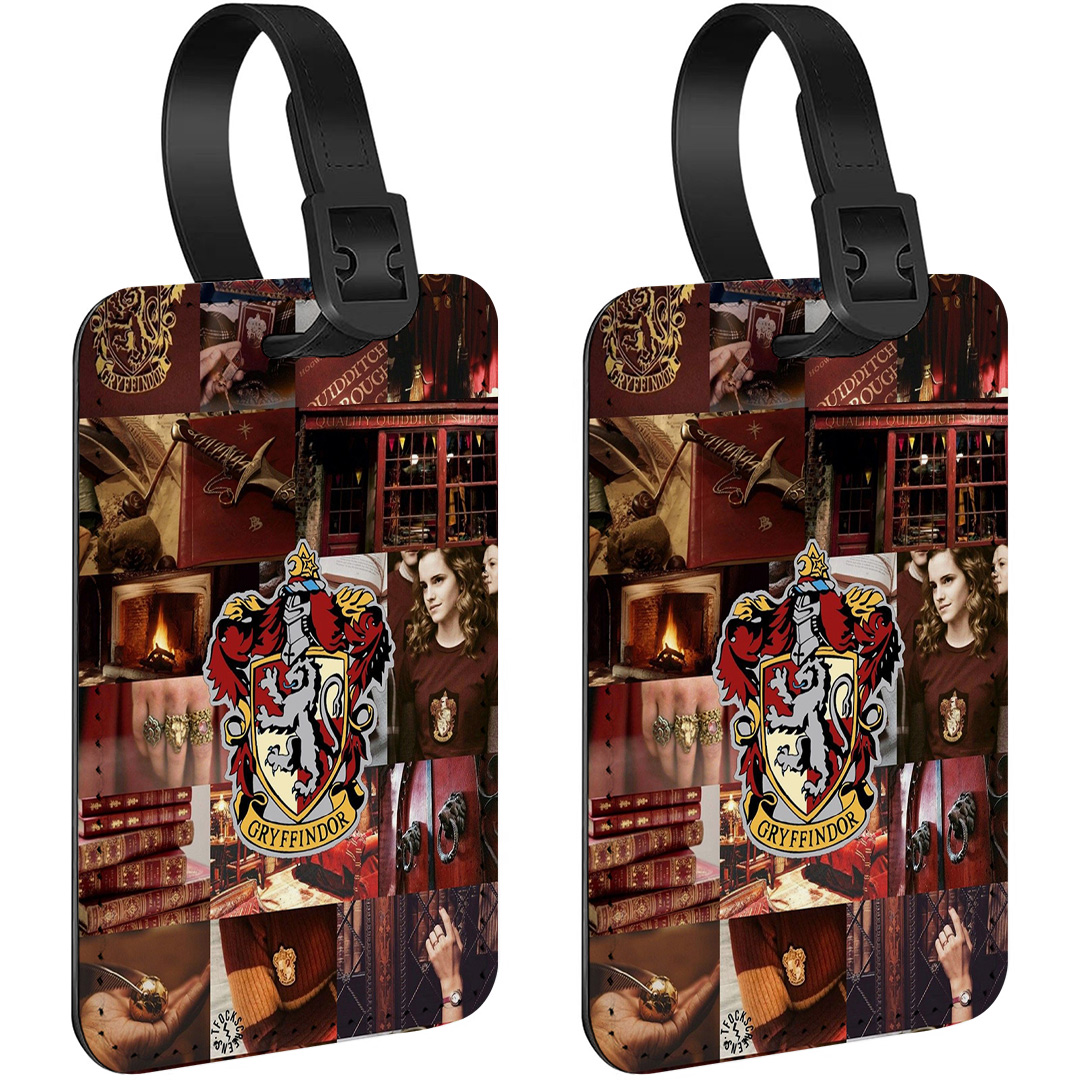 2 Pack Rectangle PU Leather Luggage Tags for Travel Suitcase Baggage 4.