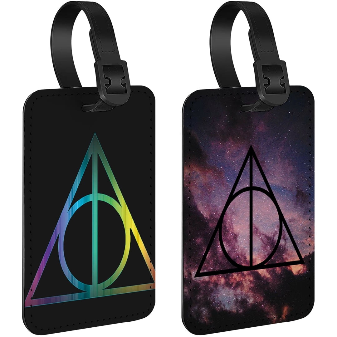 2 Pack Rectangle PU Leather Luggage Tags for Travel Suitcase Baggage 4.