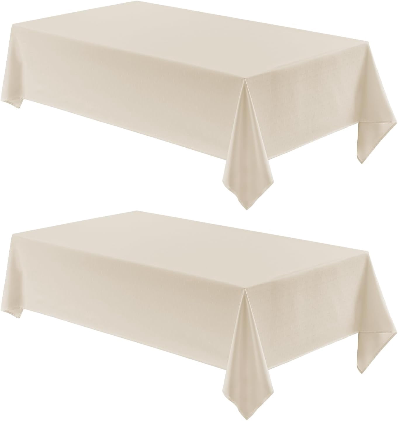 2 Pack Rectangle Tablecloths 52x70 Inch, Water Resistant, Wrinkle-Free ...