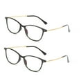 thumbnail image 1 of 2 Pack Rectangular Flexible Readers Blue Light Blocking Reading Glasses TR90, 1 of 3