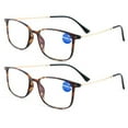 thumbnail image 1 of 2 Pack Rectangular Flexible Readers Blue Light Blocking Reading Glasses TR90, 1 of 2