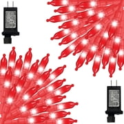 2 Pack Red Christmas Mini Lights, 32.5FT 100 LED Valentines String Lights Outdoor Indoor, 16 Lighting Modes, Plug in Waterproof Fairy Lights for Wedding Party Bedroom Decorations