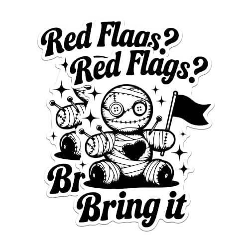 (2 Pack) Red Flags Voodoo Doll Magnets - Bring It Funny Magnets - Red Flags Humorous Magnets- 5" On Longest Side - for Fridges, Toolboxes, Cars - Made in USA - MAG2862