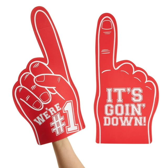 2 Pack Red Foam Fingers 1, Giant Foam Hands, Sports Fan Accessories 17