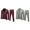 thumbnail image 1 of 2 Pack(Red & Grey) Men’S Suit Slim 3 Mens Prom Suits Piece Suit Business Wedding Suit Set for Men Party Jacket Vest & Men Suits Pants Mens Business Suits Tan Su, 1 of 4