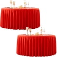 thumbnail image 1 of 2 Pack Red Round Tablecloth 60 inch Stretch Spandex Fitted Table Cloth 5FT Round Banquet Tablecloths Wrinkle Free Table Cover Stitch Circle Tablecloth with Ruffle Skirt for Party Wedding Birthday, 1 of 18