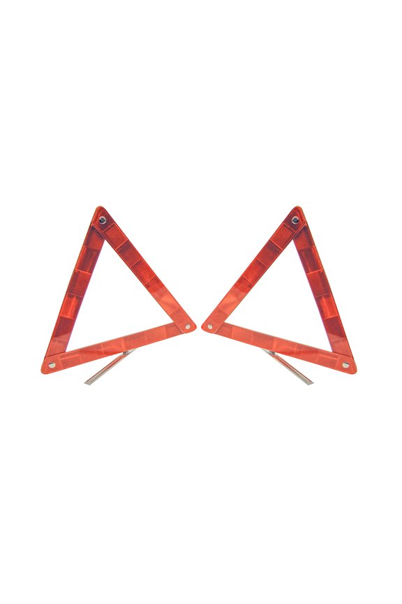 2 Pack Red Safety Triangle Reflector Roadside Reflective Traffic Warning Emergency Essentials