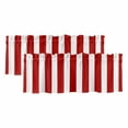 thumbnail image 1 of 2 Pack Red and Valance for Window White Striped Geometric Kitchen Valance Rod Pocket Short Curtain Topper Decorative Window Treatment for Living Room Bedroom 42"x12", 1 of 8