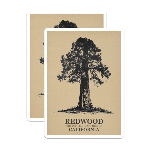 (2 Pack) Redwood Tree Magnets - California State Tree - Nature Lover Fridge Magnets - 5" On Longest Side - Premium Magnet - for Cars, Refrigerators, Toolboxes, Lockers - Made in USA - MAG17372