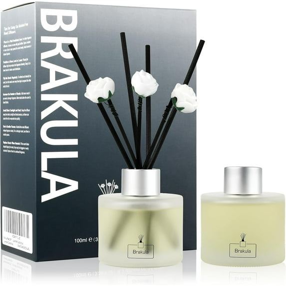 2 Pack Reed Diffuser Set, Bamboo White Tea Scented, Home Fragrance with ...