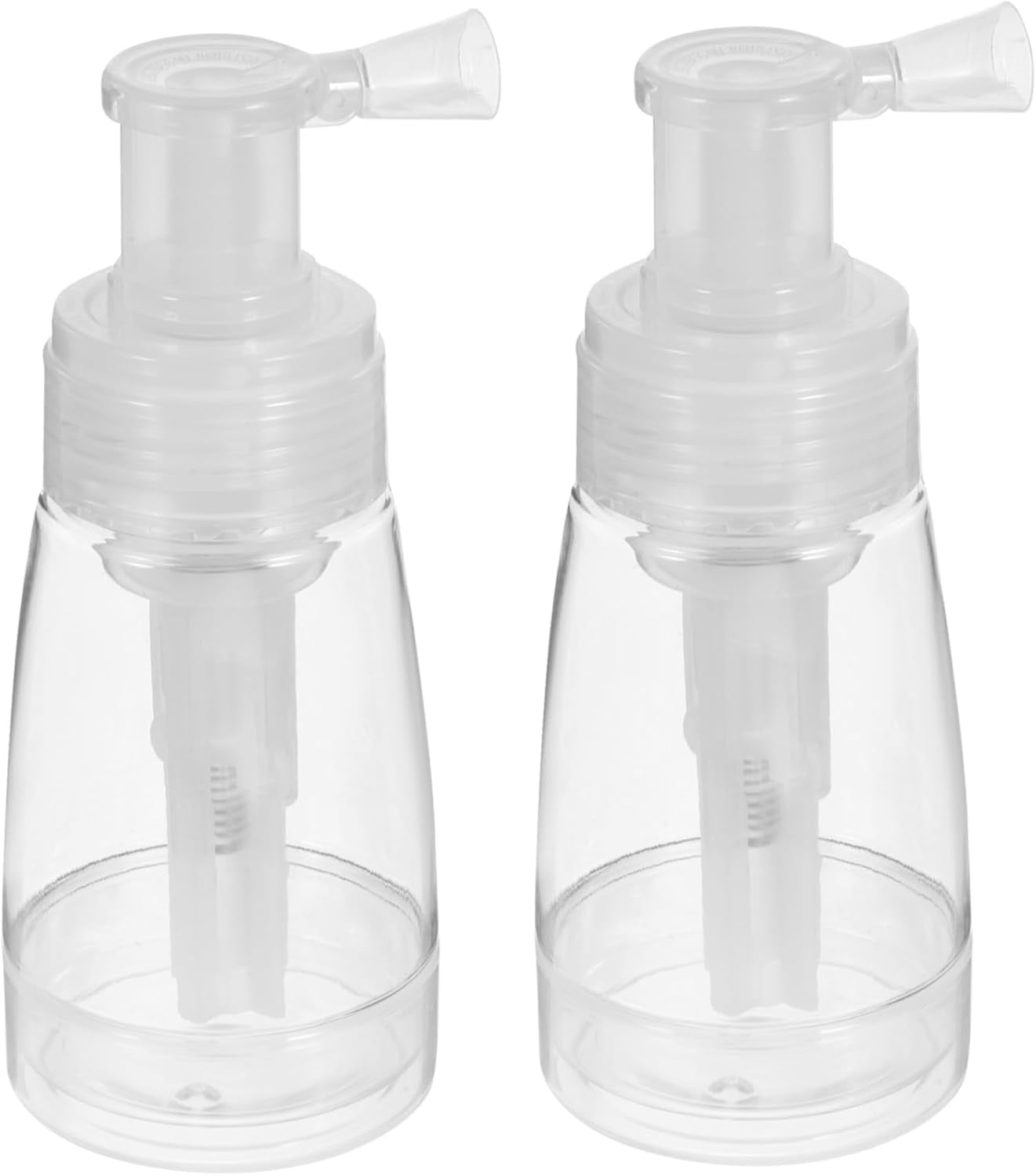 2 Pack Refillable Powder Spray Bottle 5.8 Oz Transparent Plastic Dry Powder Puffer For Hair Styling Travel Makeup Application Dry Shampoo Dispenser