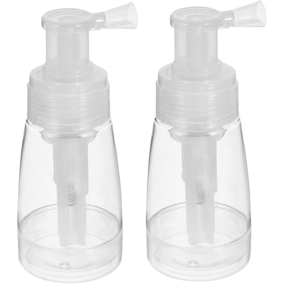 2 Pack Refillable Powder Spray Bottle 5.8 Oz Transparent Plastic Dry Powder Puffer For Hair Styling Travel Makeup Application Dry Shampoo Dispenser