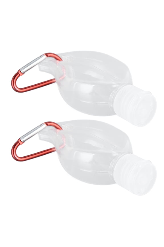 2-Pack Refillable Travel Bottles with Keychain, 1.7 fl oz / 50 ml Portable Transparent Flip Cap Squeeze Containers for Liquid Soap, Lotion and Toiletries