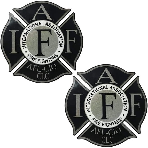 2-Pack Reflective Black IAFF Union Decal | 4