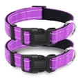 thumbnail image 1 of 2 Pack Reflective Dog Collar with Safety Locking Buckle, Adjustable Soft Breathable Comfortable Nylon Pet Collar for Small, Medium and Large Dogs, Turquoise, XS, 1 of 5